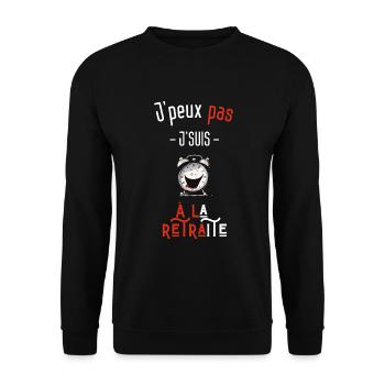 J'peux pas j'suis à la retraite - Sweat-shirt Unisexe - noir - Devant - Alina (178cm) & Michal (187cm)