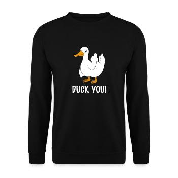 Drôle de canard vous canard - Sweat-shirt Unisexe - noir - Devant - Alina (178cm) & Michal (187cm)