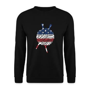 Crocheteur Us Flag Crochet - Sweat-shirt Unisexe - noir - Devant - Alina (178cm) & Michal (187cm)
