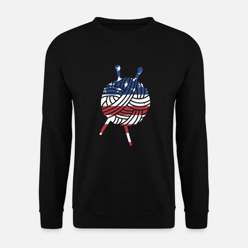 Crocheter Us Flag Crocheting - Unisex Sweatshirt - black