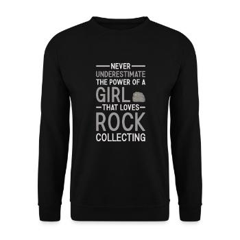 Un collectionneur de roches ne sous-estime jamais une fille - Sweat-shirt Unisexe - noir - Devant - Alina (178cm) & Michal (187cm)