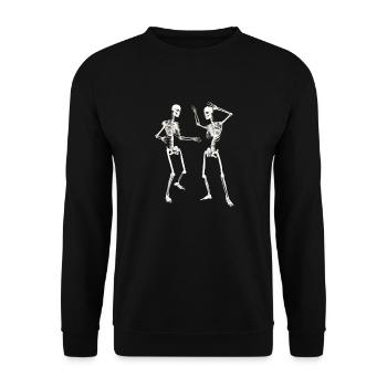 tanzende Skelette (DD) - Unisex Pullover - Schwarz - Vorne - Alina (178cm) & Michal (187cm)