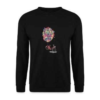 Love to Ride my Bike with Balloons - Unisex Sweatshirt - black - Front - Alina (178cm) & Michal (187cm)