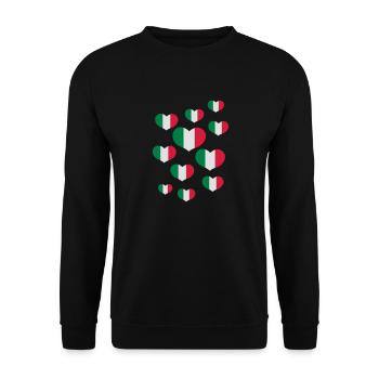 herz_italien_herze - Unisex Pullover - Schwarz - Vorne - Alina (178cm) & Michal (187cm)