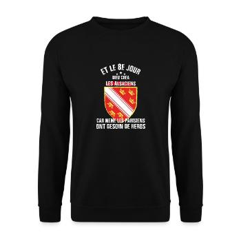 le 8e jour les alsaciens - Sweat-shirt Unisexe - noir - Devant - Alina (178cm) & Michal (187cm)