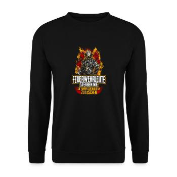 Feuerwehr Hölle - Unisex Pullover - Schwarz - Vorne - Alina (178cm) & Michal (187cm)
