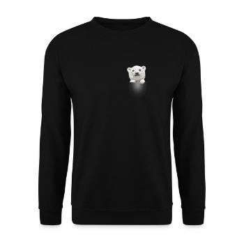POCKET POLAR BEAR - Unisex Sweatshirt - black - Front - Alina (178cm) & Michal (187cm)