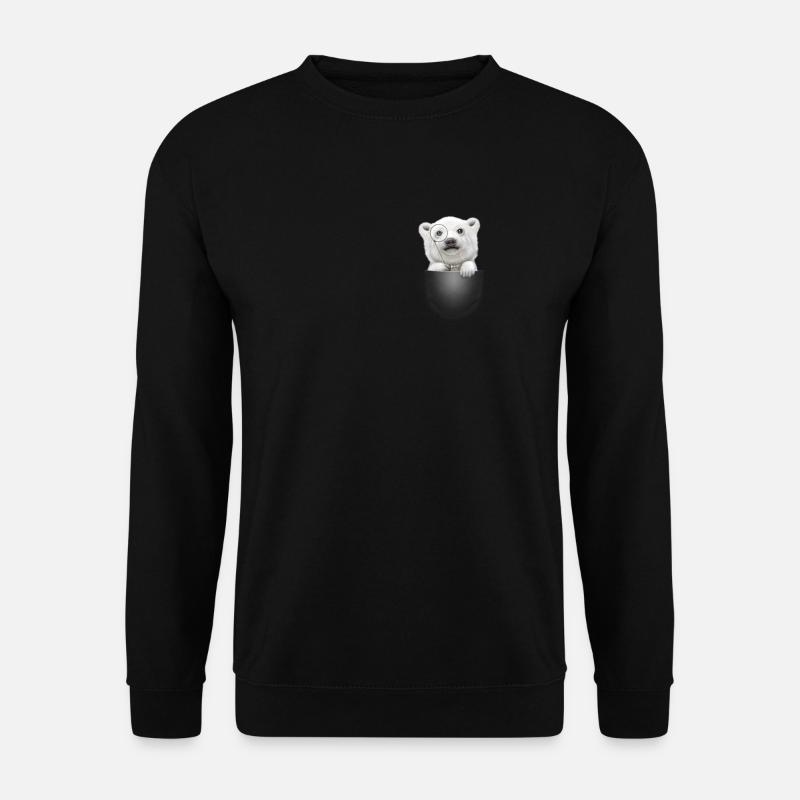 POCKET POLAR BEAR - Unisex Sweatshirt - black