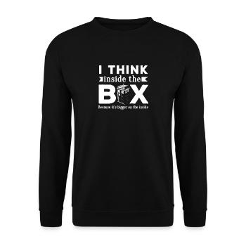 Doctor Who I think inside the police phone box - Unisex Sweatshirt - black - Front - Alina (178cm) & Michal (187cm)