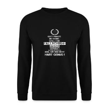 Fallschirmjäger Bundeswehr Heer - Unisex Pullover - Schwarz - Vorne - Alina (178cm) & Michal (187cm)