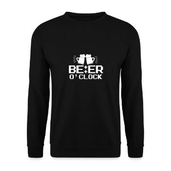 Zeit für ein Bier - Unisex Pullover - Schwarz - Vorne - Alina (178cm) & Michal (187cm)