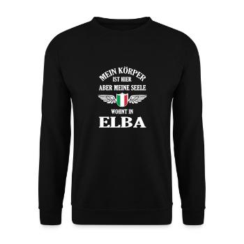 Inseltraum Elba – Wo die Seele Heimat findet - Unisex Pullover - Schwarz - Vorne - Alina (178cm) & Michal (187cm)