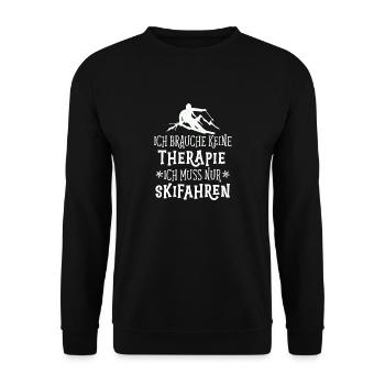 Skifahren Therapie - Unisex Pullover - Schwarz - Vorne - Alina (178cm) & Michal (187cm)