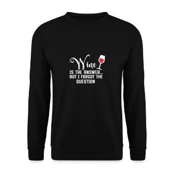 Wein Wine - Unisex Pullover - Schwarz - Vorne - Alina (178cm) & Michal (187cm)