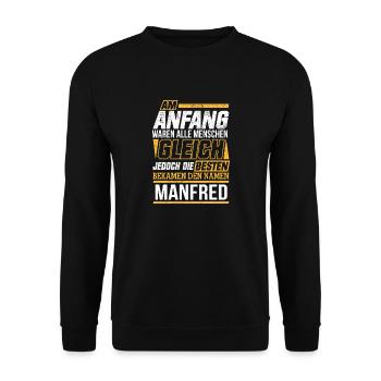 MANFRED - Die Besten - Unisex Pullover - Schwarz - Vorne - Alina (178cm) & Michal (187cm)