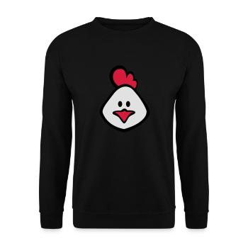 huhn 3c - Unisex Pullover - Schwarz - Vorne - Alina (178cm) & Michal (187cm)