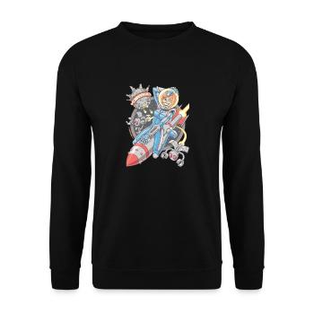 Yobeeno Cosmic Girl Shirt - Unisex Sweatshirt - black - Front - Alina (178cm) & Michal (187cm)