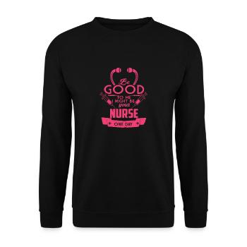 Nurse / nurse - Unisex Sweatshirt - black - Front - Alina (178cm) & Michal (187cm)