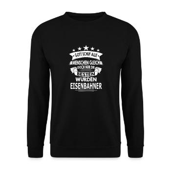 EISENBAHNER - Unisex Pullover - Schwarz - Vorne - Alina (178cm) & Michal (187cm)