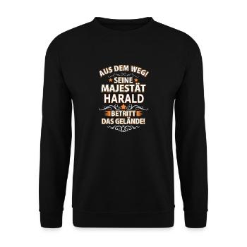 HARALD - Unisex Pullover - Schwarz - Vorne - Alina (178cm) & Michal (187cm)