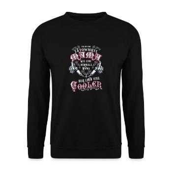 Bin tätowierte Mama - Unisex Pullover - Schwarz - Vorne - Alina (178cm) & Michal (187cm)