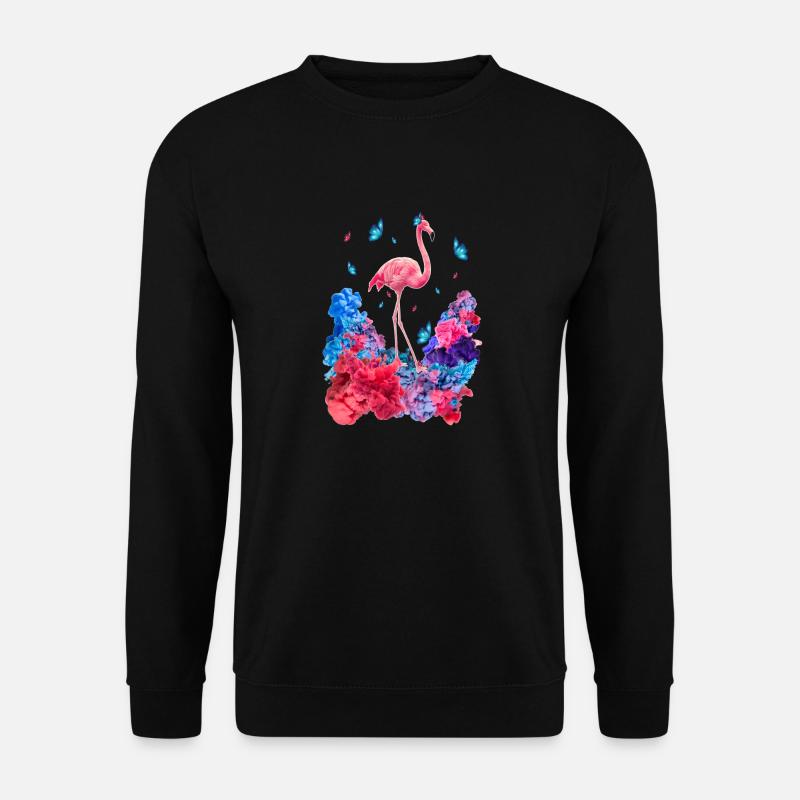 Wolken Flamingo - Unisex Pullover - Schwarz