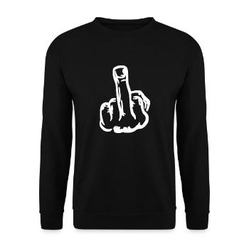 Mittelfinger Squad Middle finger fuck you fuck off - Unisex Pullover - Schwarz - Vorne - Alina (178cm) & Michal (187cm)