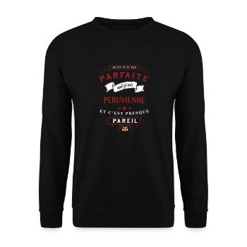 Péruvienne Parfaite - Sweat-shirt Unisexe - noir - Devant - Alina (178cm) & Michal (187cm)