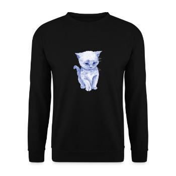 Schmuse Katze - Unisex Pullover - Schwarz - Vorne - Alina (178cm) & Michal (187cm)