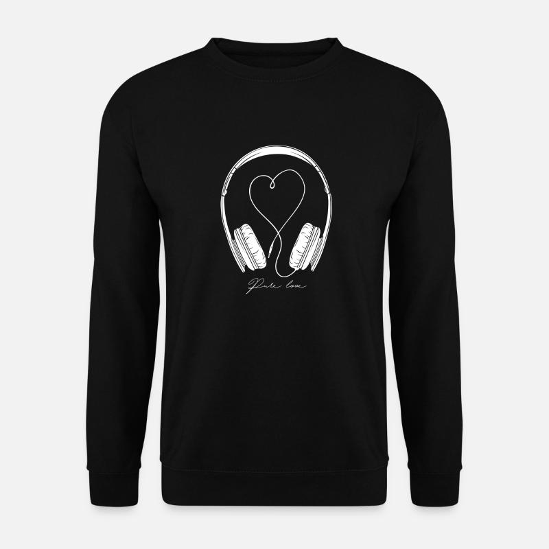 Pure Liebe - Musik liebe - Kopfhörer - DJdesign - Unisex Pullover - Schwarz