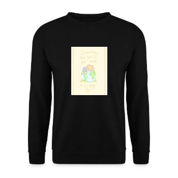 The world needs a big Hug - Unisex Sweatshirt - black - Front - Alina (178cm) & Michal (187cm)