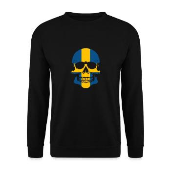 Schweden Totenkopf - Unisex Pullover - Schwarz - Vorne - Alina (178cm) & Michal (187cm)