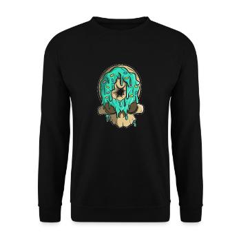 Crâne de beignet - Sweat-shirt Unisexe - noir - Devant - Alina (178cm) & Michal (187cm)