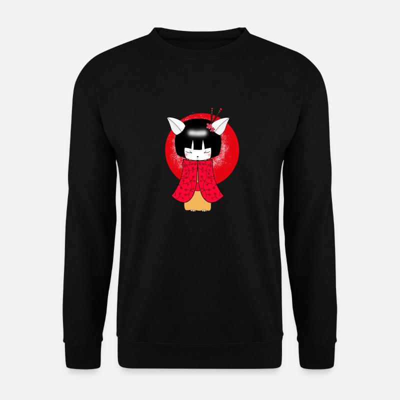 Kleine Katze Geisha Japanisch - Unisex Pullover - Schwarz