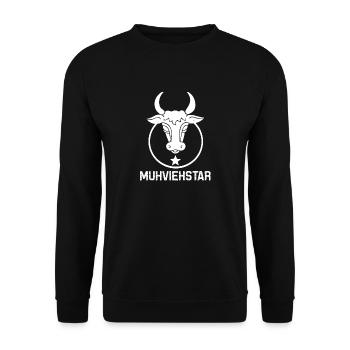 Muhviehstar Landwirt - Unisex Pullover - Schwarz - Vorne - Alina (178cm) & Michal (187cm)