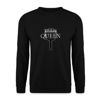 kitchen QUEEN - Unisex Sweatshirt - black - Front - Alina (178cm) & Michal (187cm)