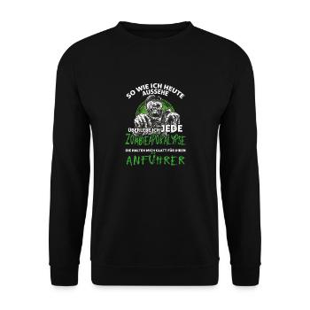 Zombie Apokalypse Mann - Unisex Pullover - Schwarz - Vorne - Alina (178cm) & Michal (187cm)