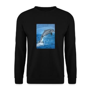 Delphin - Unisex Pullover - Schwarz - Vorne - Alina (178cm) & Michal (187cm)