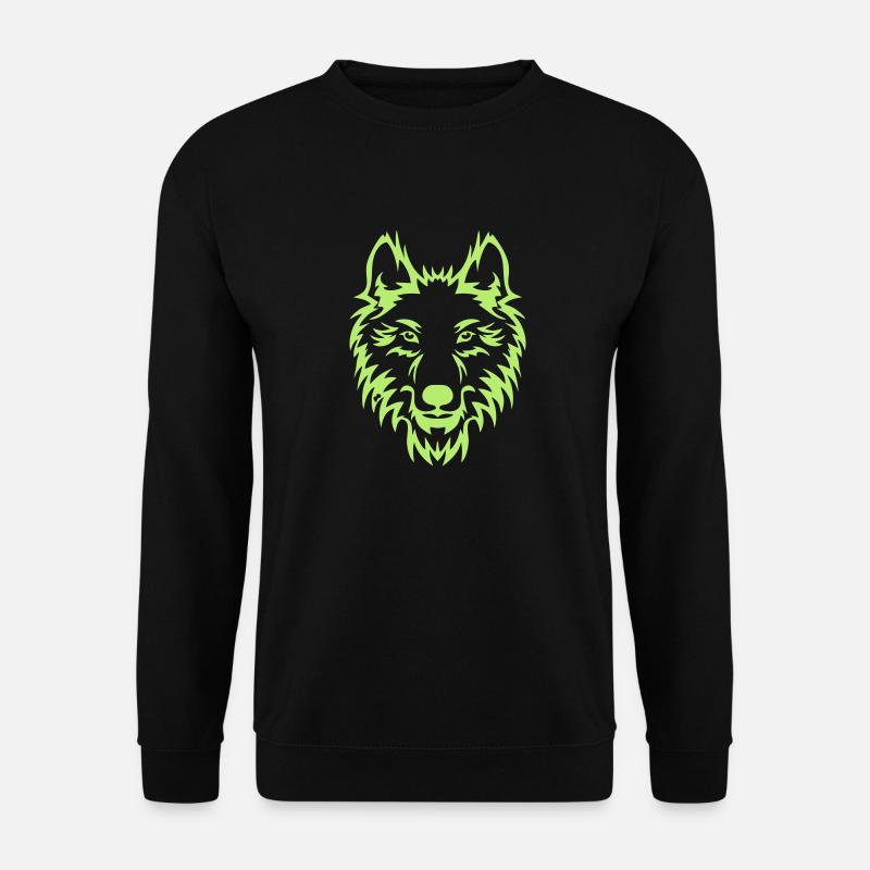 Wolf Kopf - Unisex Pullover - Schwarz