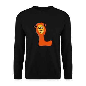 lion letter l animals - Unisex Sweatshirt - black - Front - Alina (178cm) & Michal (187cm)