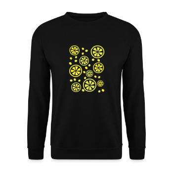Lemon Lime Zitrusfrüchte - Unisex Pullover - Schwarz - Vorne - Alina (178cm) & Michal (187cm)