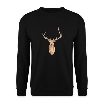 Bird and Deer - Unisex Sweatshirt - black - Front - Alina (178cm) & Michal (187cm)
