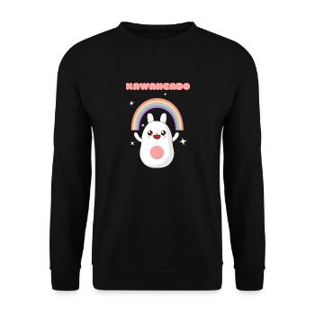 Kawaiicado Kawaii Avocado Design - Unisex Pullover - Schwarz - Vorne - Alina (178cm) & Michal (187cm)