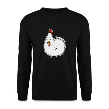 Emma das Huhn - Premium Longsleeve - Women - Unisex Pullover - Schwarz - Vorne - Alina (178cm) & Michal (187cm)
