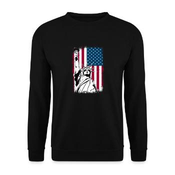 Statue de la Liberté Amérique - Sweat-shirt Unisexe - noir - Devant - Alina (178cm) & Michal (187cm)