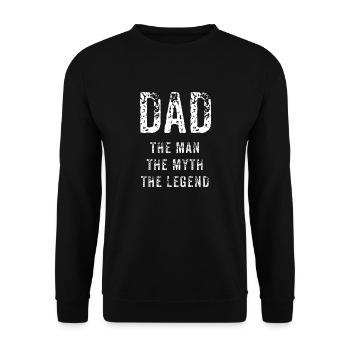 Dad – The Legend - Unisex Sweatshirt - black - Front - Alina (178cm) & Michal (187cm)
