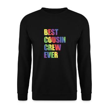 Beste Cousin Crew aller Zeiten - Unisex Pullover - Schwarz - Vorne - Alina (178cm) & Michal (187cm)