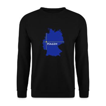 hagen - Unisex Pullover - Schwarz - Vorne - Alina (178cm) & Michal (187cm)