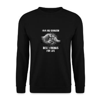 PAPA AND GRANDSON - Unisex Sweatshirt - black - Front - Alina (178cm) & Michal (187cm)