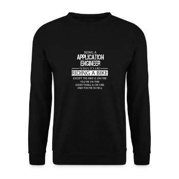 Application Engineer - Unisex Sweatshirt - black - Front - Alina (178cm) & Michal (187cm)